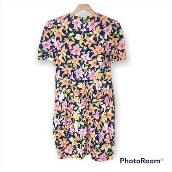 David Warren New York Vintage Women's 16 Vintage Tropical Print Sheath Dress - Picture 2 of 12